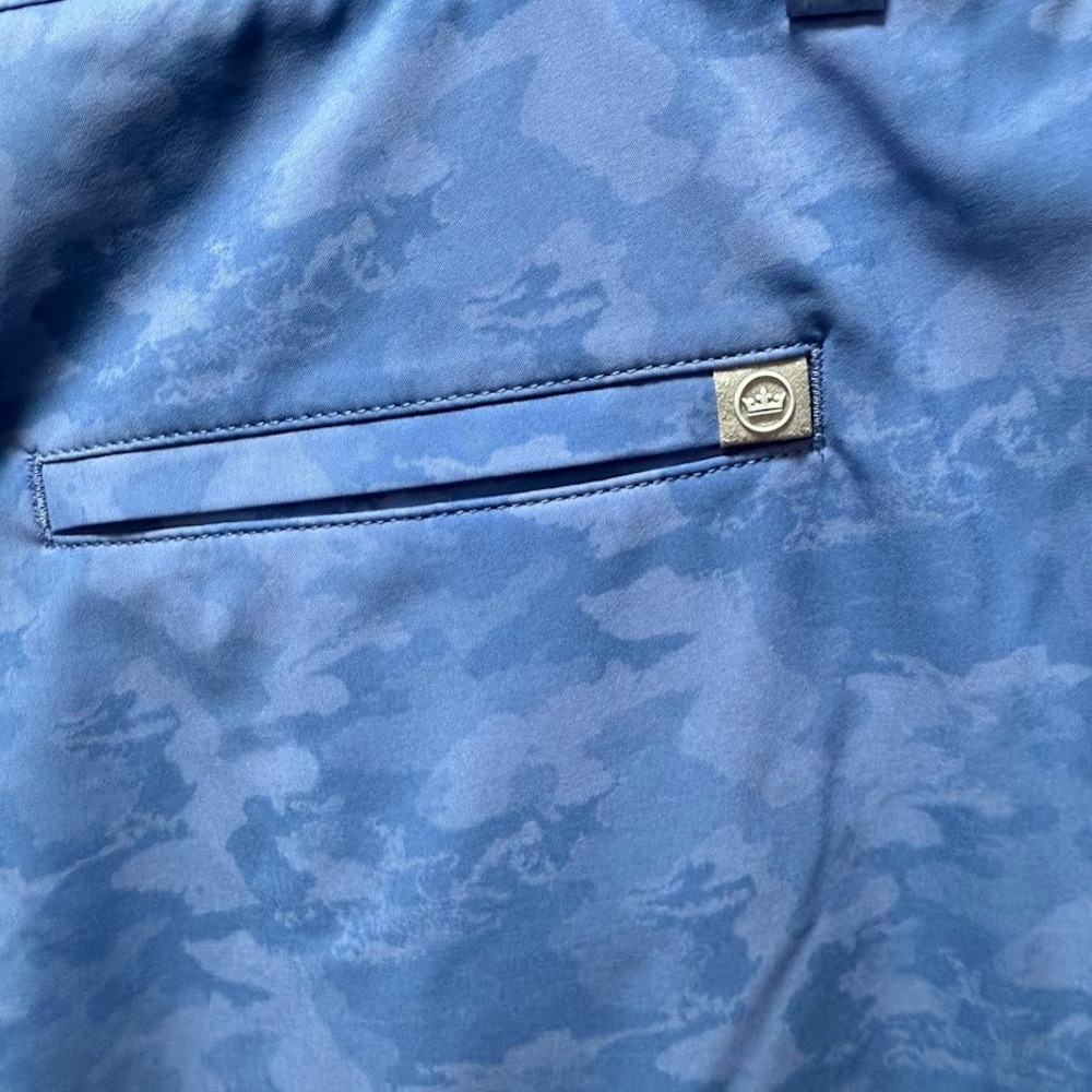 Peter Millar Men's Size 42 Blue Camo Golf Shorts Flat Front Performance‎ Stretch - Picture 3 of 6